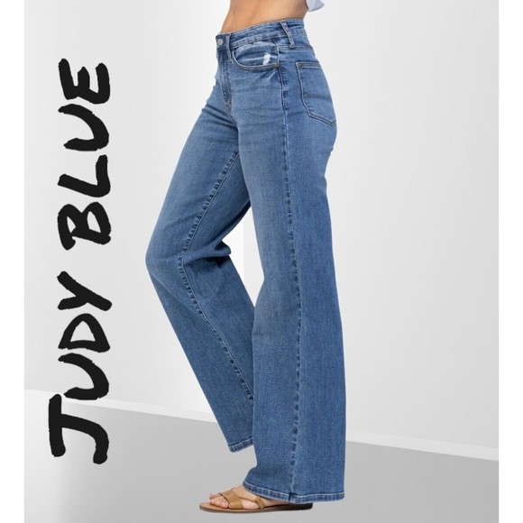 Judy Blue Full Size Wide Leg Capris Jeans Plus Size